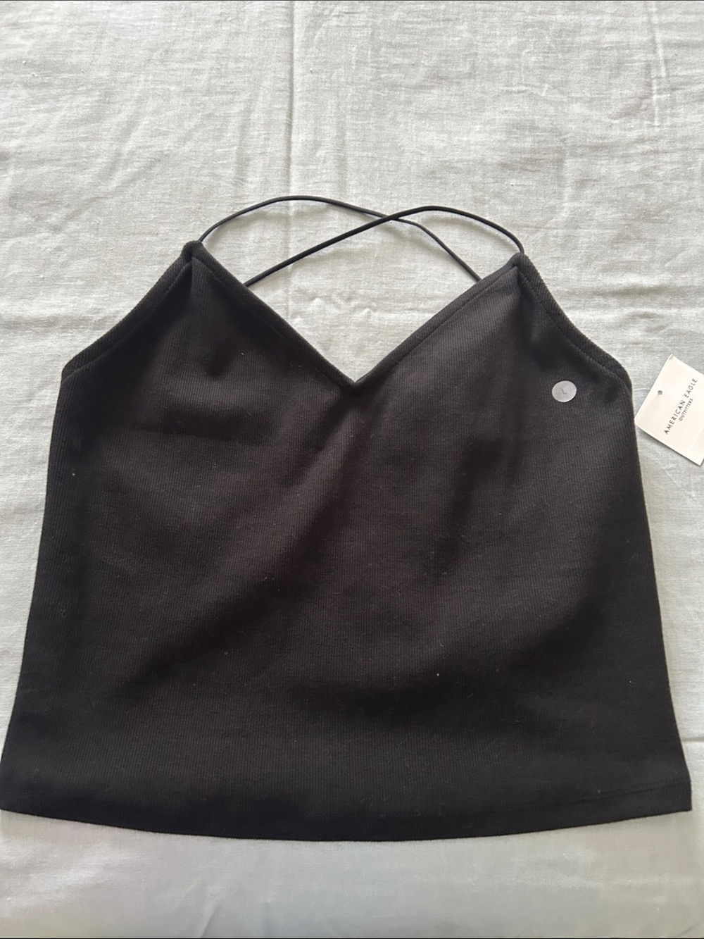 American Eagle Outfitters Black V-Neck Crossback Camisole